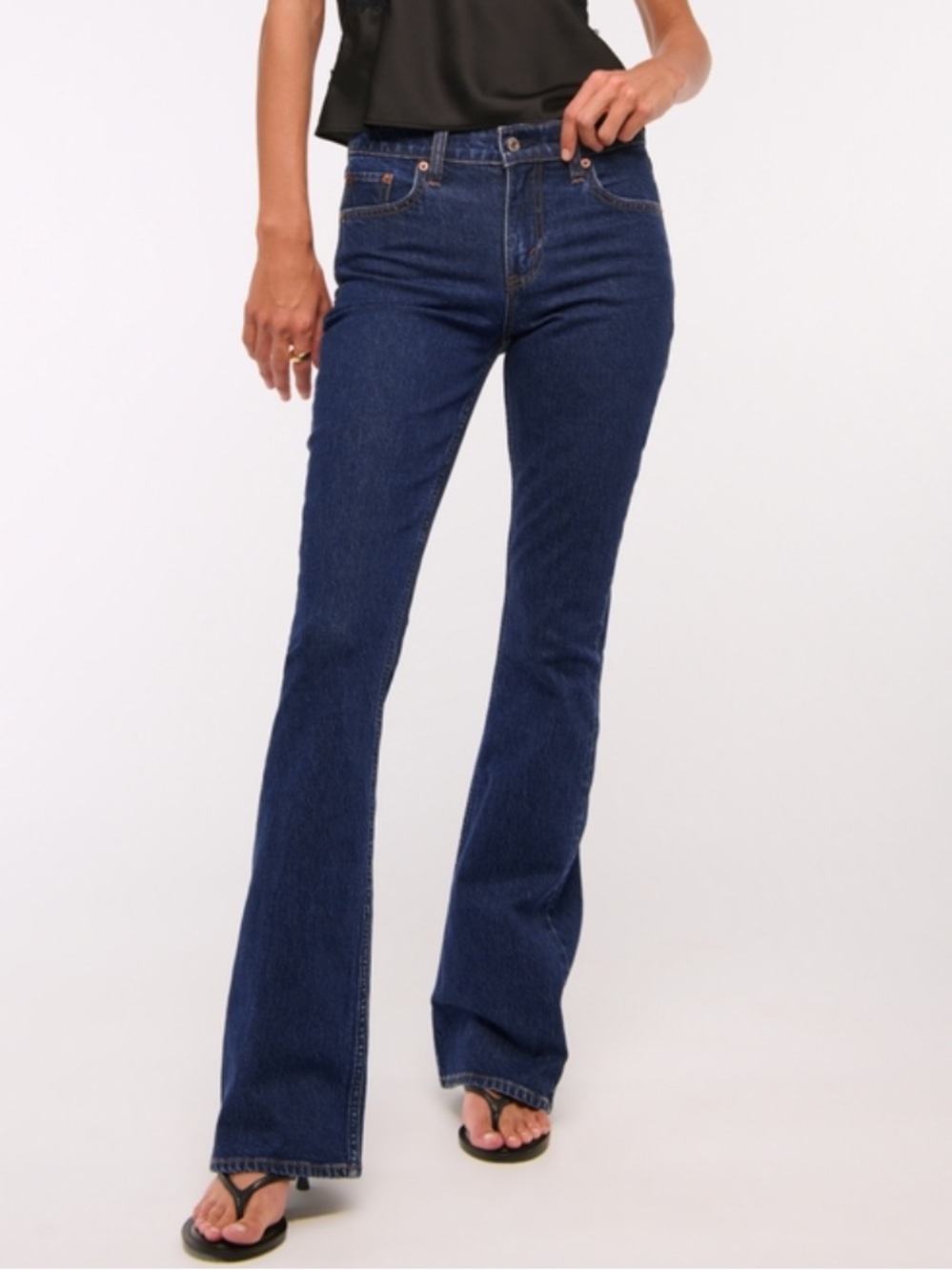 Abercrombie and fitch CURVE LOVE mid rise boot cut jeans
